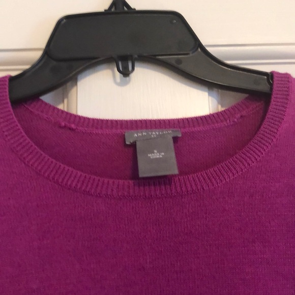 Ann Taylor Womens Sweater Crew Neck Dark Pink - Picture 8 of 8